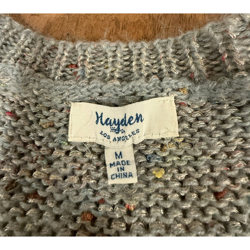 Hayden Los Angeles Women's Medium Confetti Sequin Chunky Knit Sweater